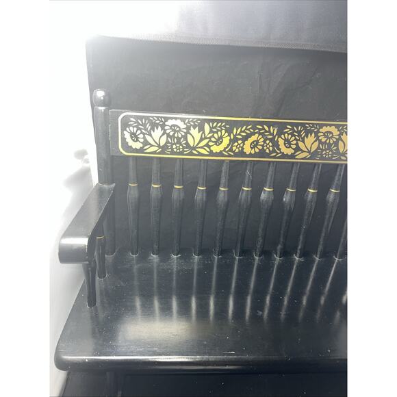 Vintage 1950's Doll Rocker For 18” Black Stenciled Settee American Classic 20x9 - Picture 4 of 8